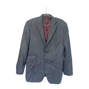 Ted Baker Endurance Lovely Whistle Blazer Jacket 42R Grey Stripe 2 Button Wool